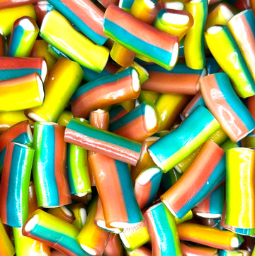 Mini szivárvány kábel gumicukor színes ízletes darabjai egy tálban
Friss mini szivárvány kábel gumicukor, édes és ínycsiklandó színes édességek
Szivárvány színű mini gumicukrok egy asztalon, ideális ajándék és édesség a vásárláshoz