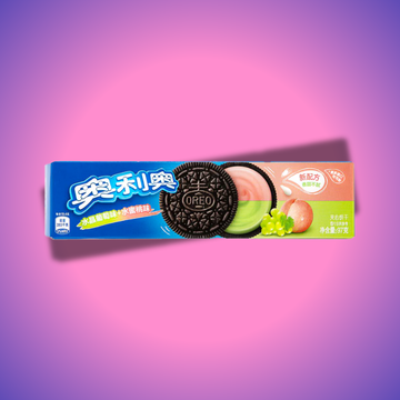 Japán Oreo szőlő-barack ízesítés, gyümölcsös és frissítő édesség"
Oreo keksz szőlő és barack ízesítéssel, japán stílusú édesség"
Japán Oreo keksz szőlő és barack ízzel, friss és édes gyümölcsös élmény