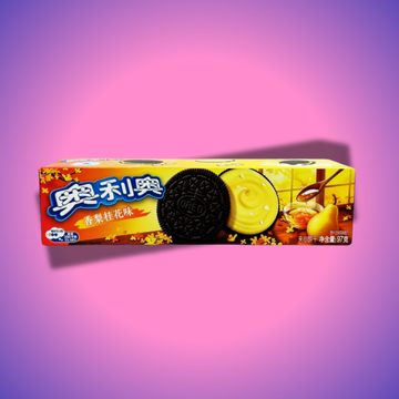 Japán Oreo körte-méz ízesítés, friss és édes gyümölcsös édesség"
Oreo keksz körte és méz ízesítéssel, egzotikus és különleges desszert"
Japán Oreo keksz, körte és méz ízzel, egyedi és édes élmény