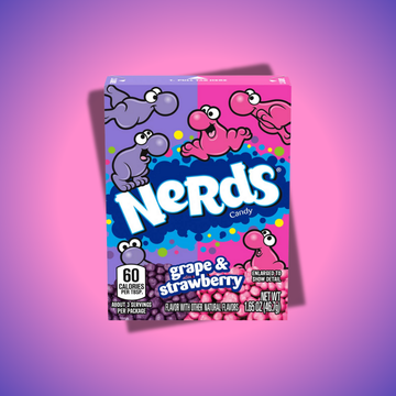 Nerds Grape & Strawberry – szőlő és eper ízű ropogós cukorkák.