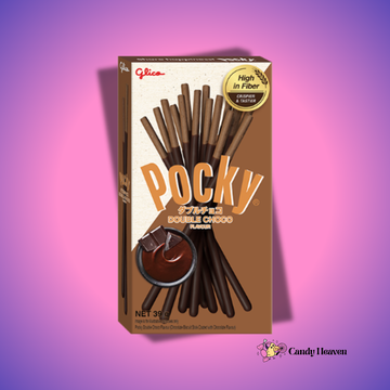Dupla csokis Pocky pálcikák, finom csokoládé bevonattal, ropogós és édes japán édesség.