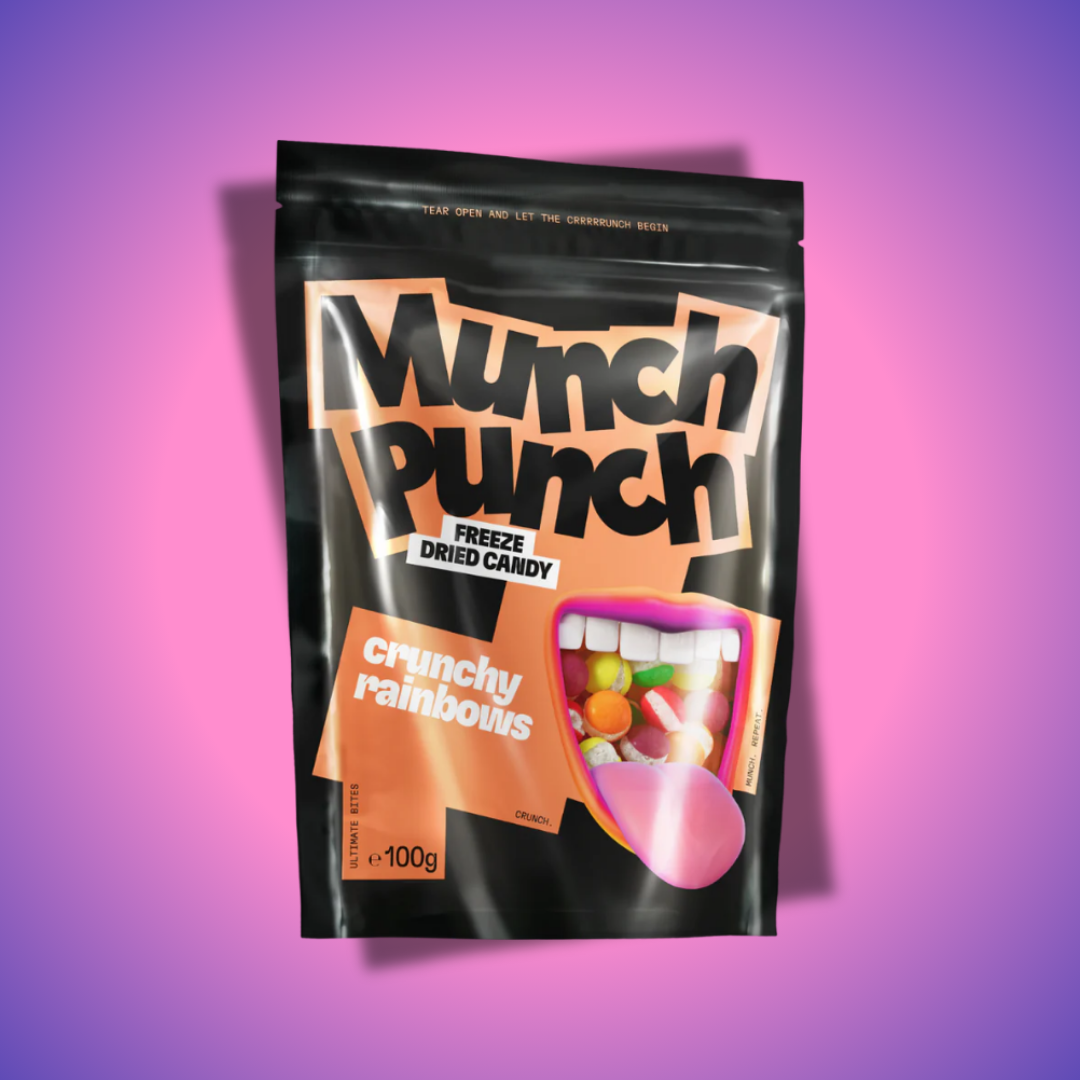 Crunch Punch Crunchy Rainbow 100g – Színes, ropogós savanyú cukorka édesség