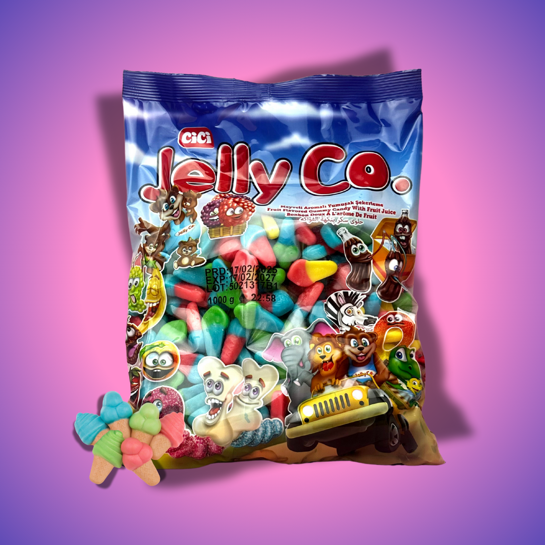 Mini fagyi formájú színes gumicukor 1kg-os csomagban – vidám, édes édesség webshopból