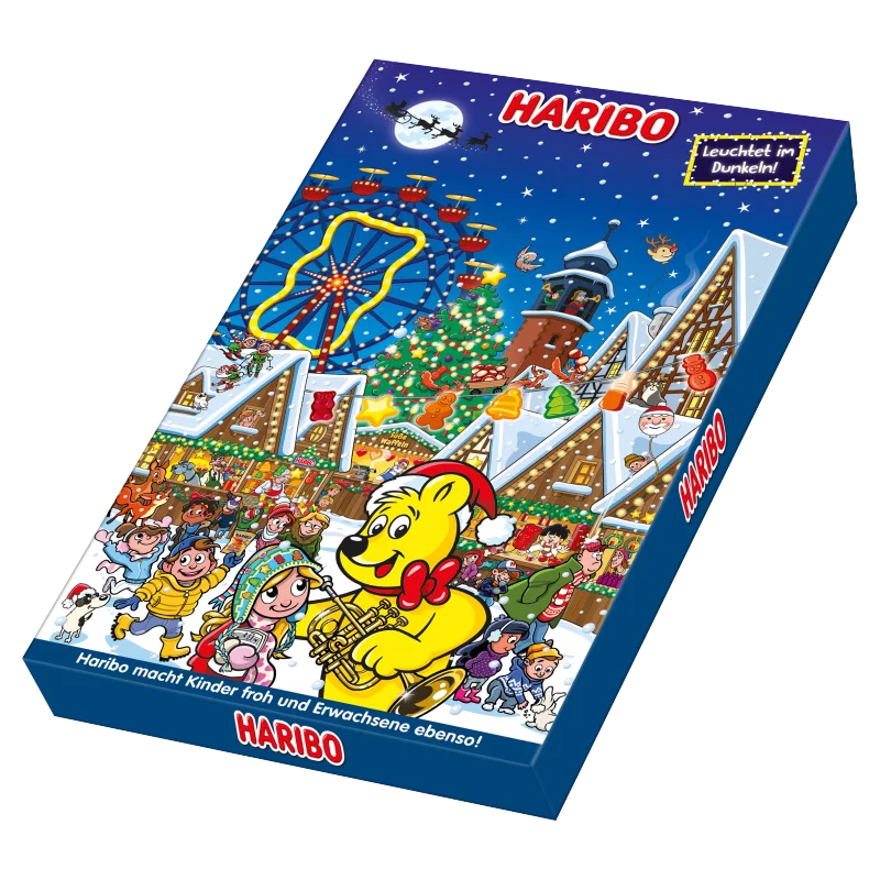 Haribo 300g adventi kalendárium, tele ízletes gumicukorral az ünnepi várakozás minden napjára.