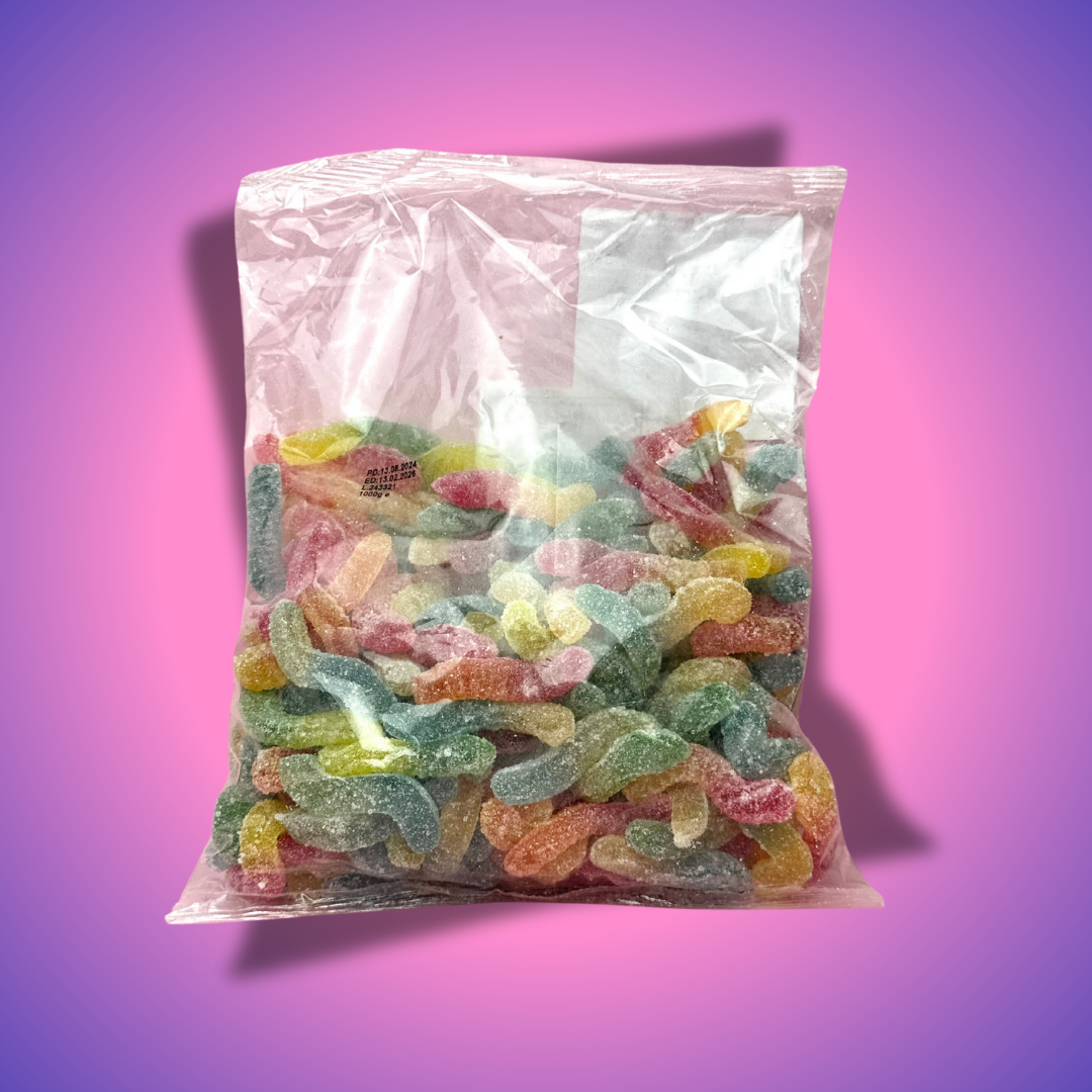 Savanyú kukac gumicukor 1kg – színes, gyümölcsízű édesség | Candy Heaven